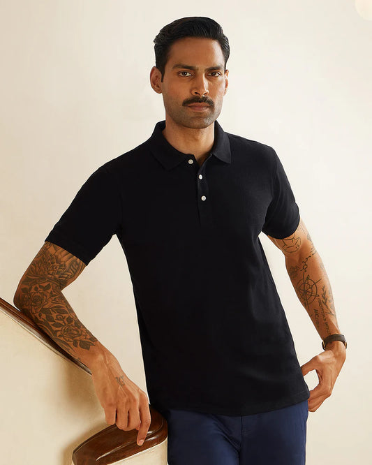 Signature Classic Button Polo T-Shirt